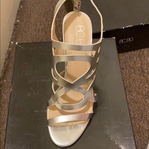 BCBG Silver heels